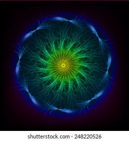 Lotus mandala with Paisley. abstract background.