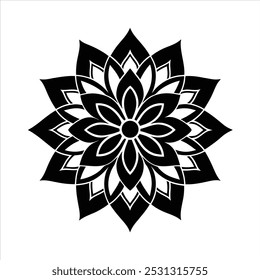 Lotus Mandala - Symbol of Spiritual Awakening and Purity in Intricate Floral Design