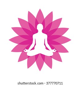 Lotus meditation, spa vector