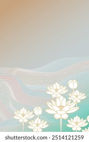 Lotus Trauer Japanisches Muster Hintergrund