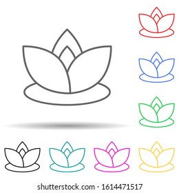 lotus multi color style icon. Simple thin line, outline vector of leaves and flowers icons for ui and ux, website or mobile application