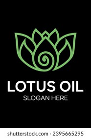 diseño del logotipo vectorial de la idea del aceite de loto