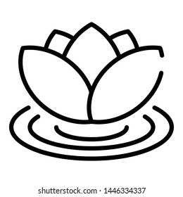 Lotus on water icon. Outline lotus on water vector icon for web design isolated on white background