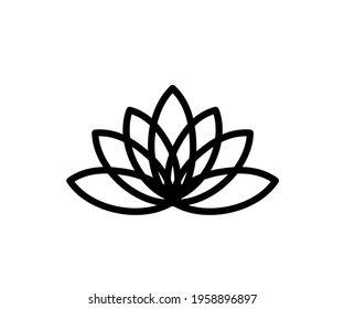 Lotus On White Background Symbol Vector Stock Vector (Royalty Free ...