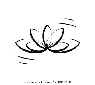 Lotus on a white background. Symbol. Vector illustration.