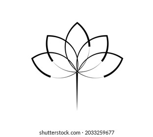 Lotus on a white background. Symbol. Vector illustration.