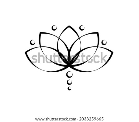 Lotus on a white background. Symbol. Vector illustration.