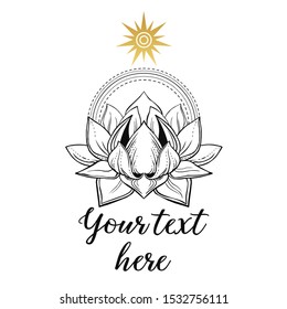 Lotus on white background. Vector hand drawn illustration