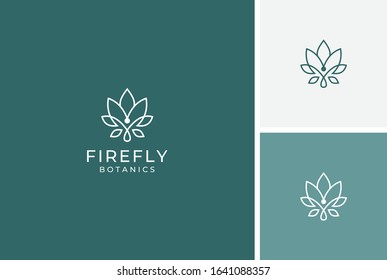 lotus organic line art logo premium design