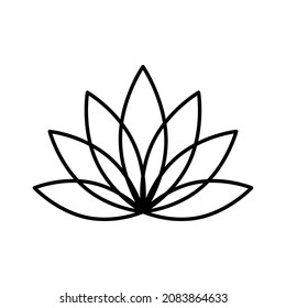 The lotus outline icon. A southern water plant with large flowers, considered sacred in some countries. It symbolizes the creative and feminine principle. 