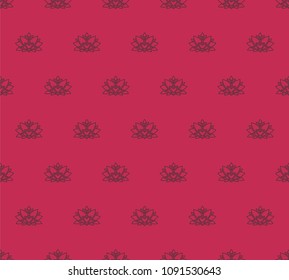 Lotus outline seamless pattern. Background from indian flowers for your website. Indian backdrop for fabric. Vector illustration