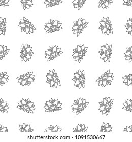 Lotus outline seamless pattern. Background from indian flowers for your website. Indian backdrop for fabric. Vector illustration