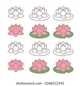 Lotus Outline Vector for Vesak