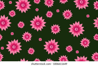 Lotus Pattern. Beautiful Lotus Background. Seamless Pattern with Lotus Flower. Abstract Background with Lilies. Lotus Pattern for Wallpaper, Fabric, Textile, Paper, Tablecloth, Packaging Paper. 