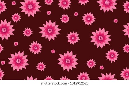 Lotus Pattern. Beautiful Lotus Background. Seamless Pattern with Lotus Flower. Abstract Background with Lilies. Lotus Pattern for Wallpaper, Fabric, Textile, Paper, Tablecloth, Packaging Paper. 