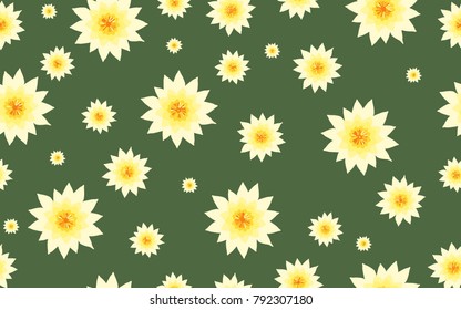 Lotus Pattern. Beautiful Lotus Background. Seamless Pattern with Lotus Flower. Abstract Background with Lilies. Lotus Pattern for Wallpaper, Fabric, Textile, Paper, Tablecloth, Packaging Paper. 