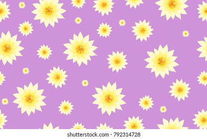 Lotus Pattern. Beautiful Lotus Background. Seamless Pattern with Lotus Flower. Abstract Background with Lilies. Lotus Pattern for Wallpaper, Fabric, Textile, Paper, Tablecloth, Packaging Paper. 