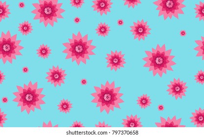 Lotus Pattern. Beautiful Lotus Background. Seamless Pattern with Lotus Flower. Abstract Background with Lilies. Lotus Pattern for Wallpaper, Fabric, Textile, Paper, Tablecloth, Packaging Paper. 