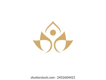 lotus people elegant logo icon design