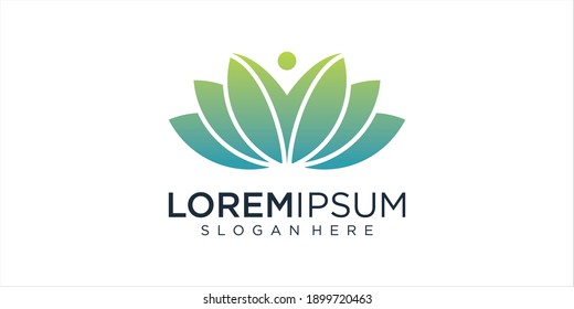 lotus and people logo design and business cards	
