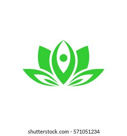 Lotus People logo. Lotus Flower Logo abstract.