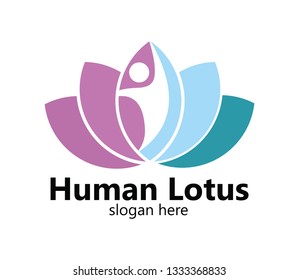  Lotus people logo  vector design template