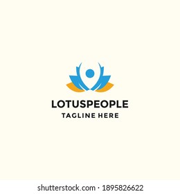 lotus people logo  vector icon illustration