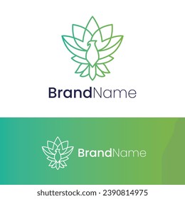 Lotus Phoenix Bird Logo Design