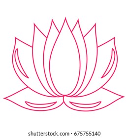 Lotus. The pink flower is a symbol of purity and enlightenment. You can use as a logo, trademark, icon. Suitable for illustrating yoga and oriental teachings. Vector design element