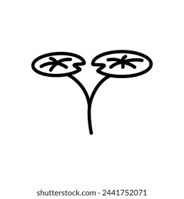 lotus plant icon vector in line style