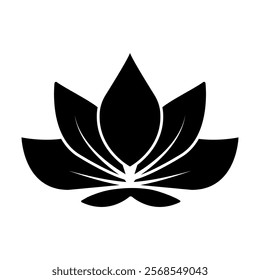 Lotus plant symbol. Spa and wellness theme design element
