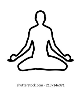 Icono de Lotus Pose. Diseño de contorno negrita con ancho de trazo editable. Ilustración vectorial.