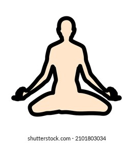 Icono de Lotus Pose. Contorno de negrita editable con diseño de relleno de color. Ilustración vectorial.