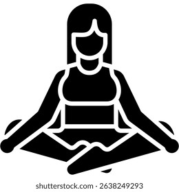 Lotus Pose Icon Glyph Vector Illustration
