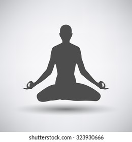 Lotus pose icon over grey background. Vector illustration.