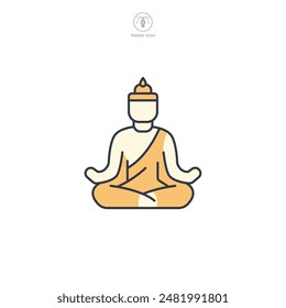 Lotus Pose Icon symbol vector illustration isolated on white background