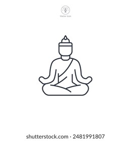Lotus Pose Icon symbol vector illustration isolated on white background