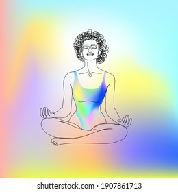 pose del loto, dibujo de líneas, color aura, meditación de las niñas, levitación, estudio sobre el aislamiento, paz saludable