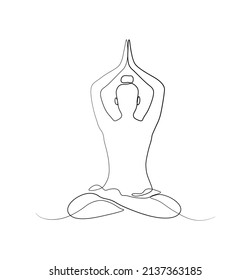 Lotus Pose Yoga One Line Art Stock Vector (Royalty Free) 2137363185 ...