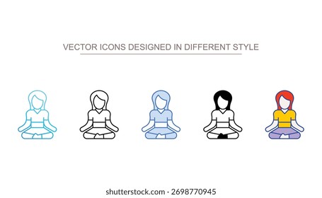 Lotus-Position-Symboldesign mit weißem Hintergrund - Stockgrafik