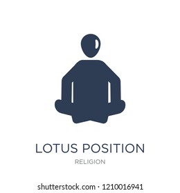 Lotus position icon. Trendy flat vector Lotus position icon on white background from Religion collection, vector illustration can be use for web and mobile, eps10