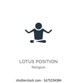 Lotus position icon vector. Trendy flat lotus position icon from religion collection isolated on white background. Vector illustration can be used for web and mobile graphic design, logo, eps10