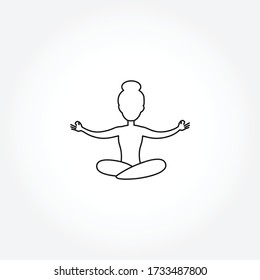 lotus position line icon. lotus position isolated line icon