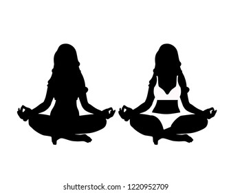 Lotus position silhouette