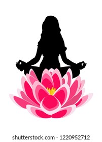 Lotus position silhouette