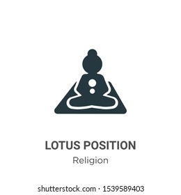 Lotus position vector icon on white background. Flat vector lotus position icon symbol sign from modern religion collection for mobile concept and web apps design.