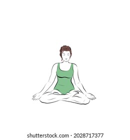 Lotus position. Vector illustration. Yoga asana