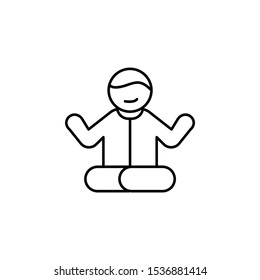Lotus position work icon. Simple line, outline vector of office icons for ui and ux, website or mobile application on white background