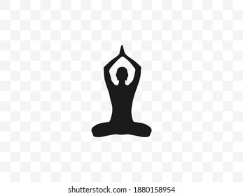 Lotus position, yoga on transparent background. Vector illustration.