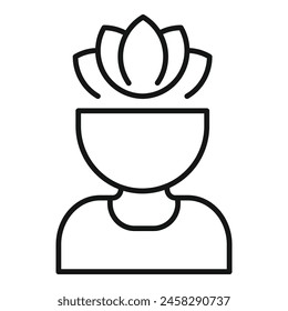 Lotus practice in person mind icon outline vector. Person asana. Health balance